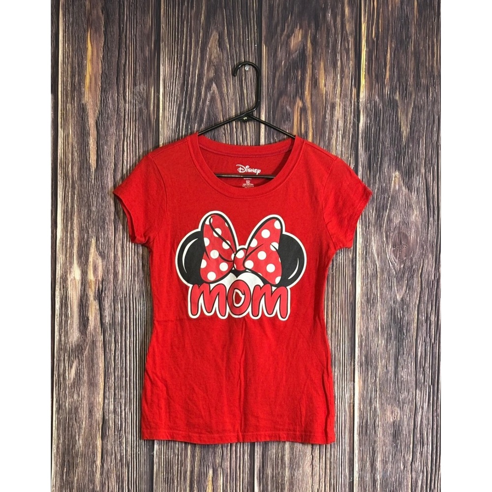 Disney Minnie Mouse Mom Red T Shirt Women's Size S/CH Graphic Tee
